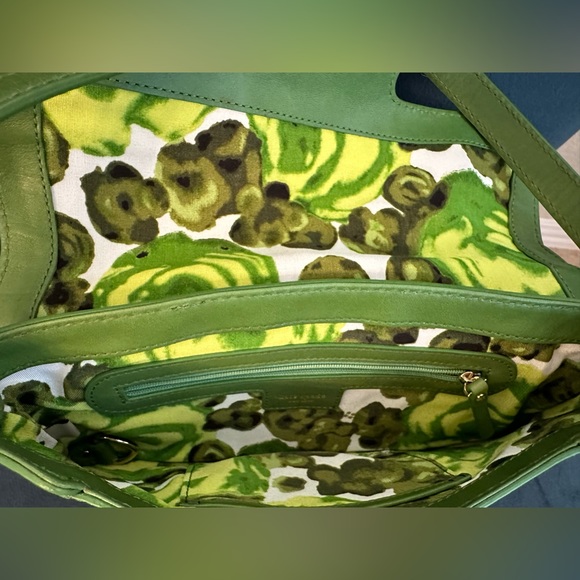 Kate Spade Green convertible purse with floral lining - Picture 8 of 11